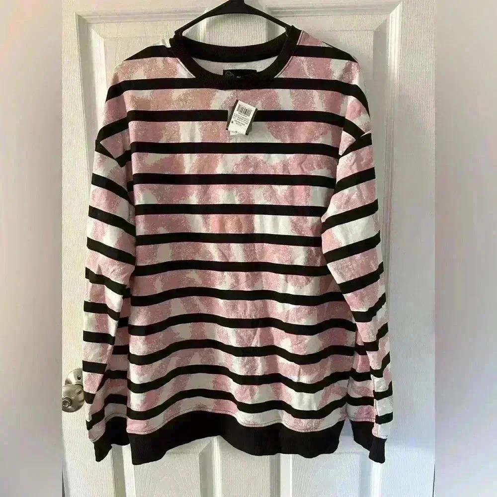Unisex Black Pink And White Original Use Pull Over Sweatshirt Size Small NWT